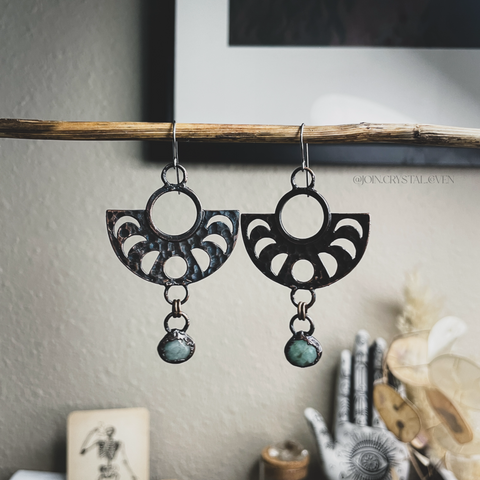 The Emerald Moon Earrings