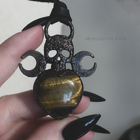 The Tiger Eye Heart of the Witch Talisman