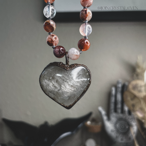 The Lodolite and Fire Quartz Heart of the Witch Talisman