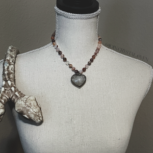 The Lodolite and Fire Quartz Heart of the Witch Talisman