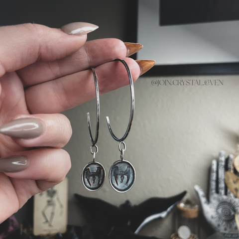 The Mothman Sterling Silver Hoop Earrings