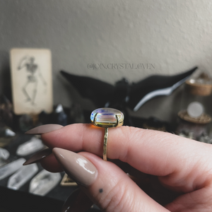 The Angel Aura Quartz Ring in Brass - Size 6.75