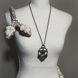 The Pentacle Heart Talisman with Tiger Eye and Gold Rutilated Quartz