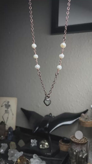 The Prehnite and Pearls Heart Talisman