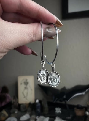 The Mothman Sterling Silver Hoop Earrings