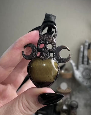 The Tiger Eye Heart of the Witch Talisman