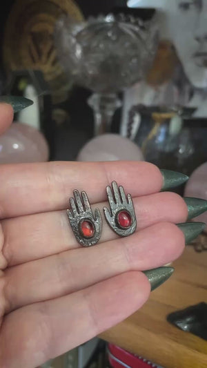 The Garnet Protection Earrings