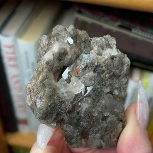 Raw Lodolite Cluster with Golden Rutile