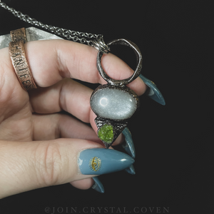 The Peridot and Grey Moonstone Talisman of Compassionate Intention