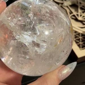 Clear Quartz Crystal Ball of Divine Rainbows and Inclusions