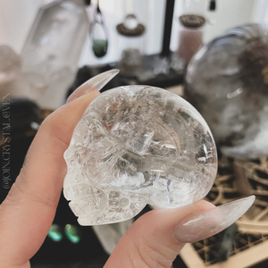 Clear Quartz with Pyrite Witch’s Skull