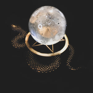 Snake and Pentacle Crystal Ball Stand
