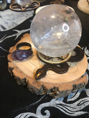 Small Snake and Pentacle Crystal Ball Stand